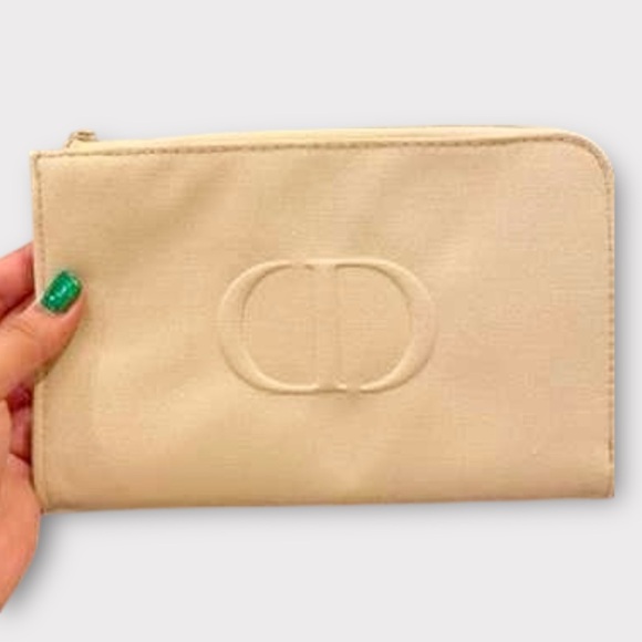 Christian Dior Canvas Cosmetic Travel Pouch Bag in Beige - Picture 8 of 10